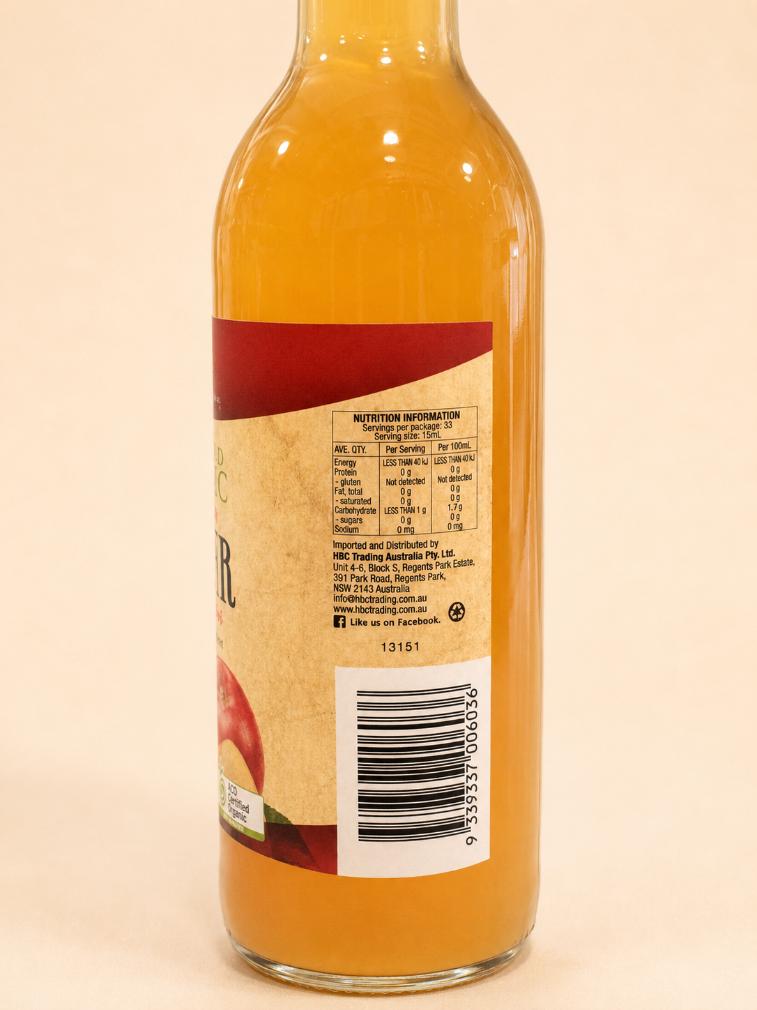 Organic Vinegar - Apple Cider 500ml (Australia)