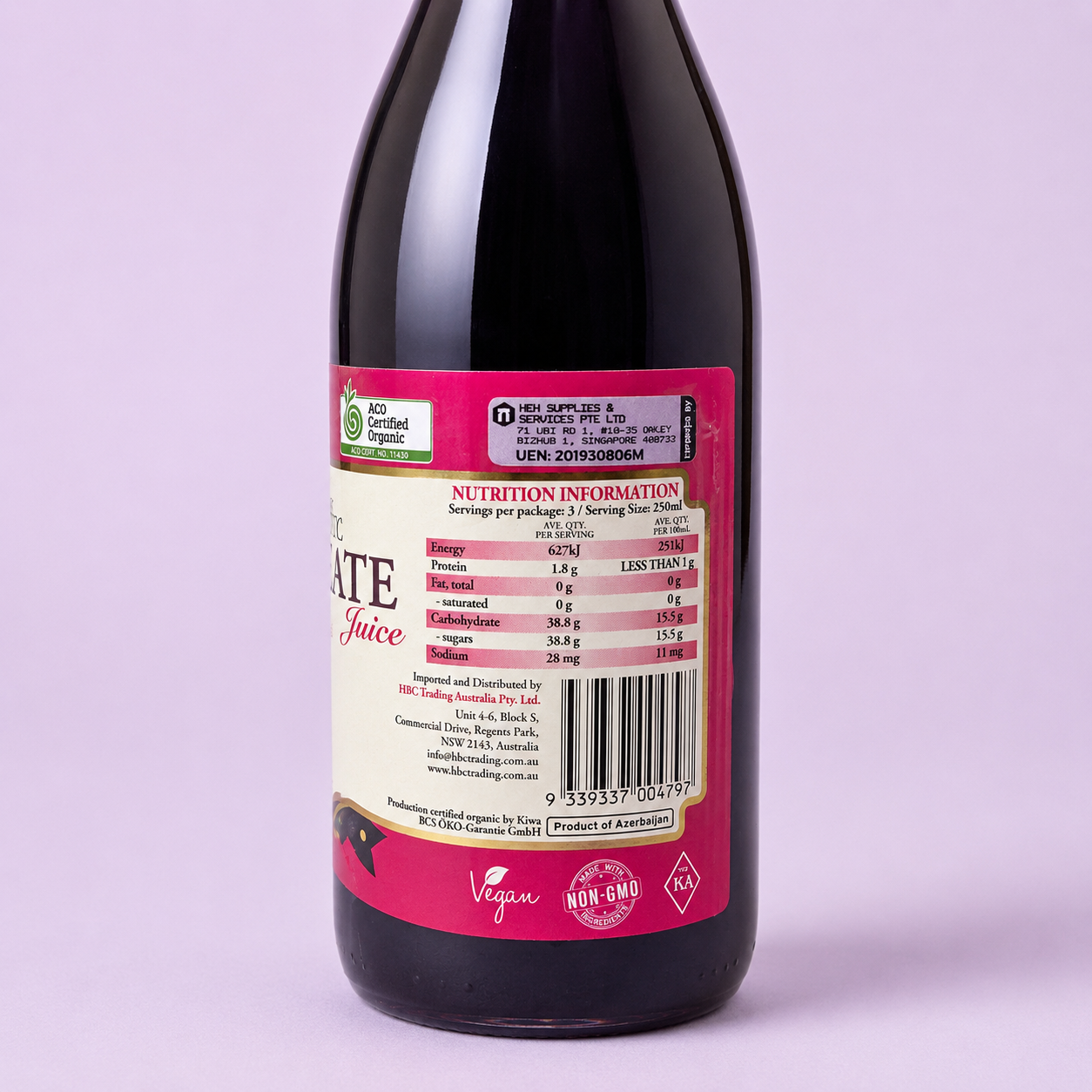 Chef's Choice Organic Pomegranate Juice (750ml) Australia
