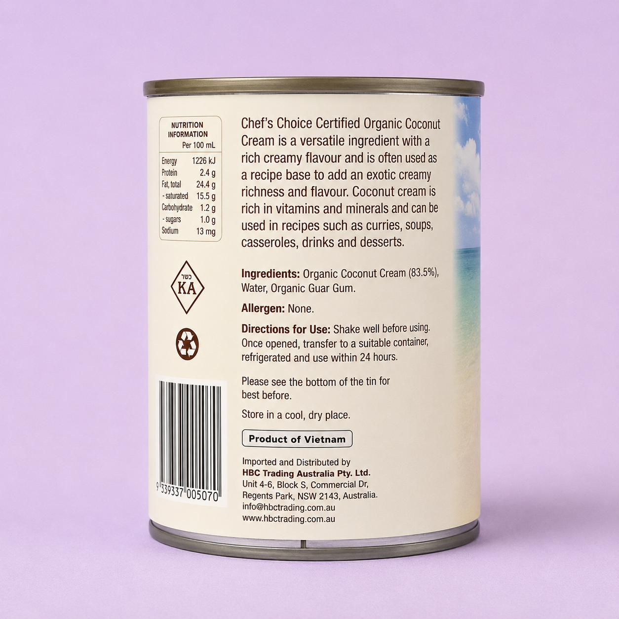 Chef's Choice Organic Coconut - Milk 400ml (Australia)