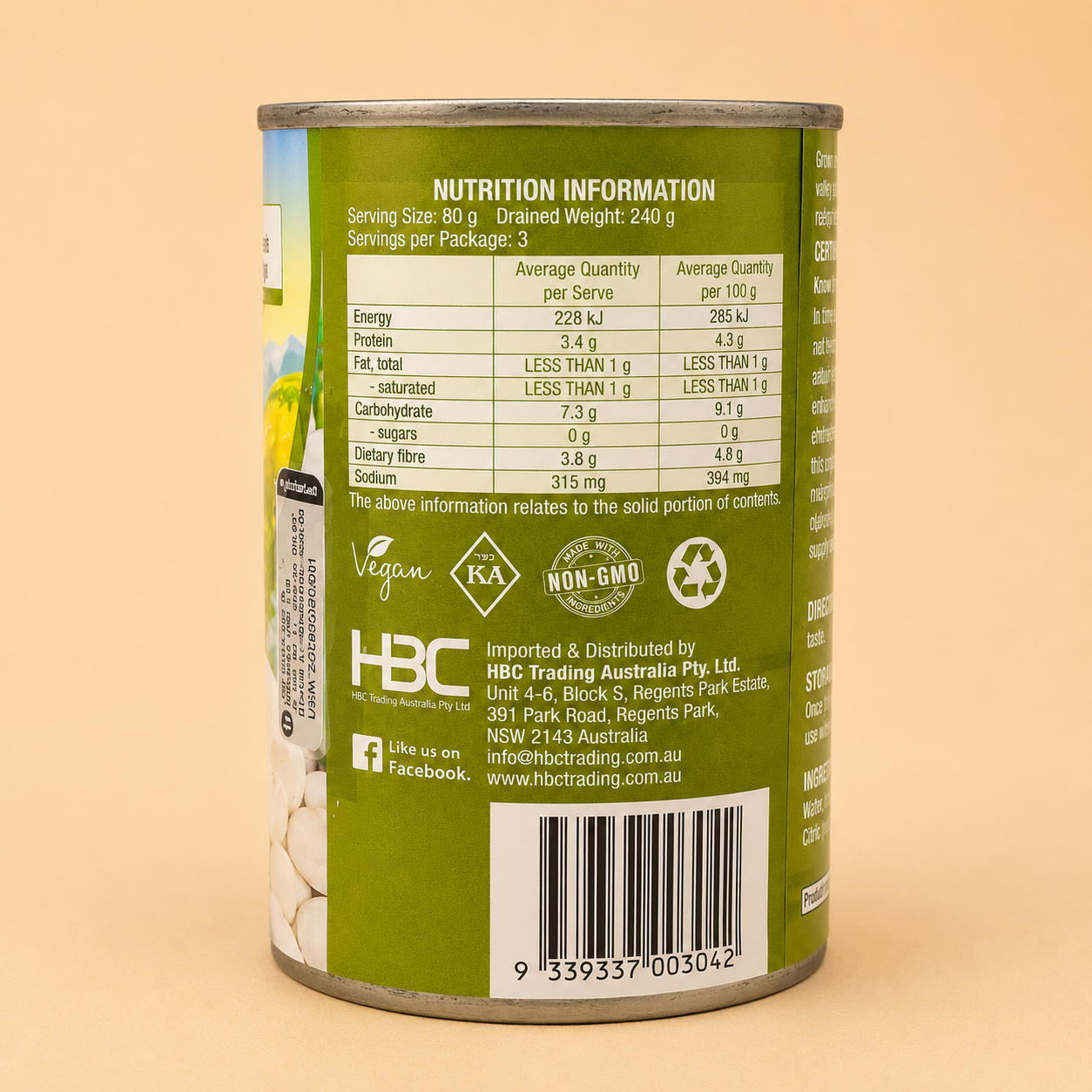 Chef's Choice Organic Beans - Cannellini White 400g (Australia)