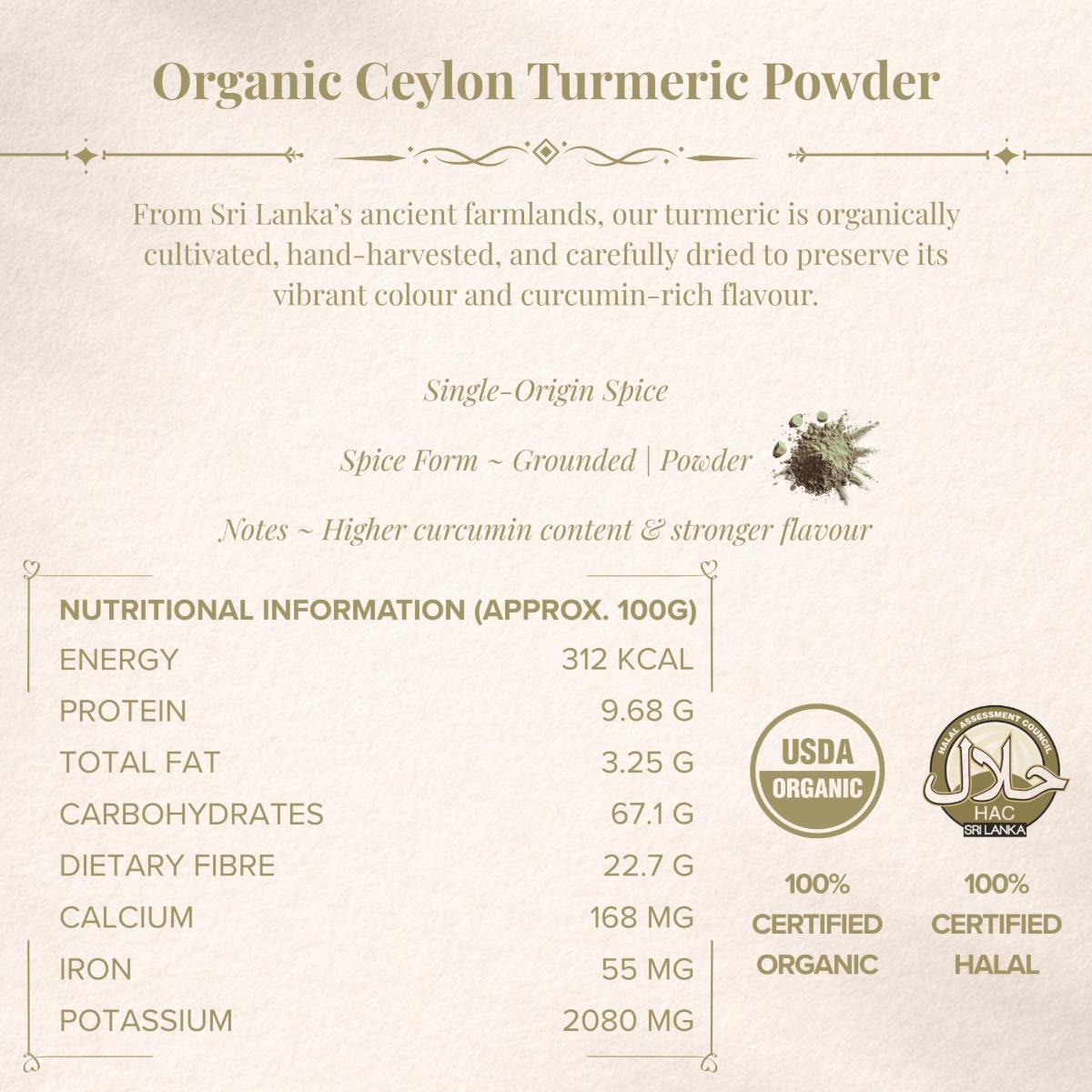 TGA - Organic Turmeric Powder in Glass Bottle, 104g