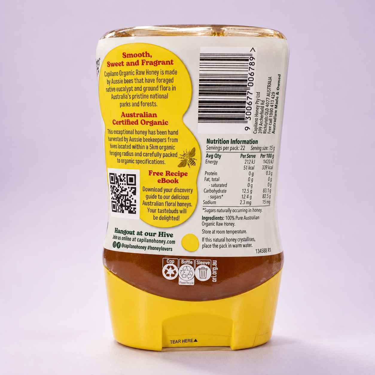 Capilano Organic Raw Honey - Purely Fragrant & Sweet 340g