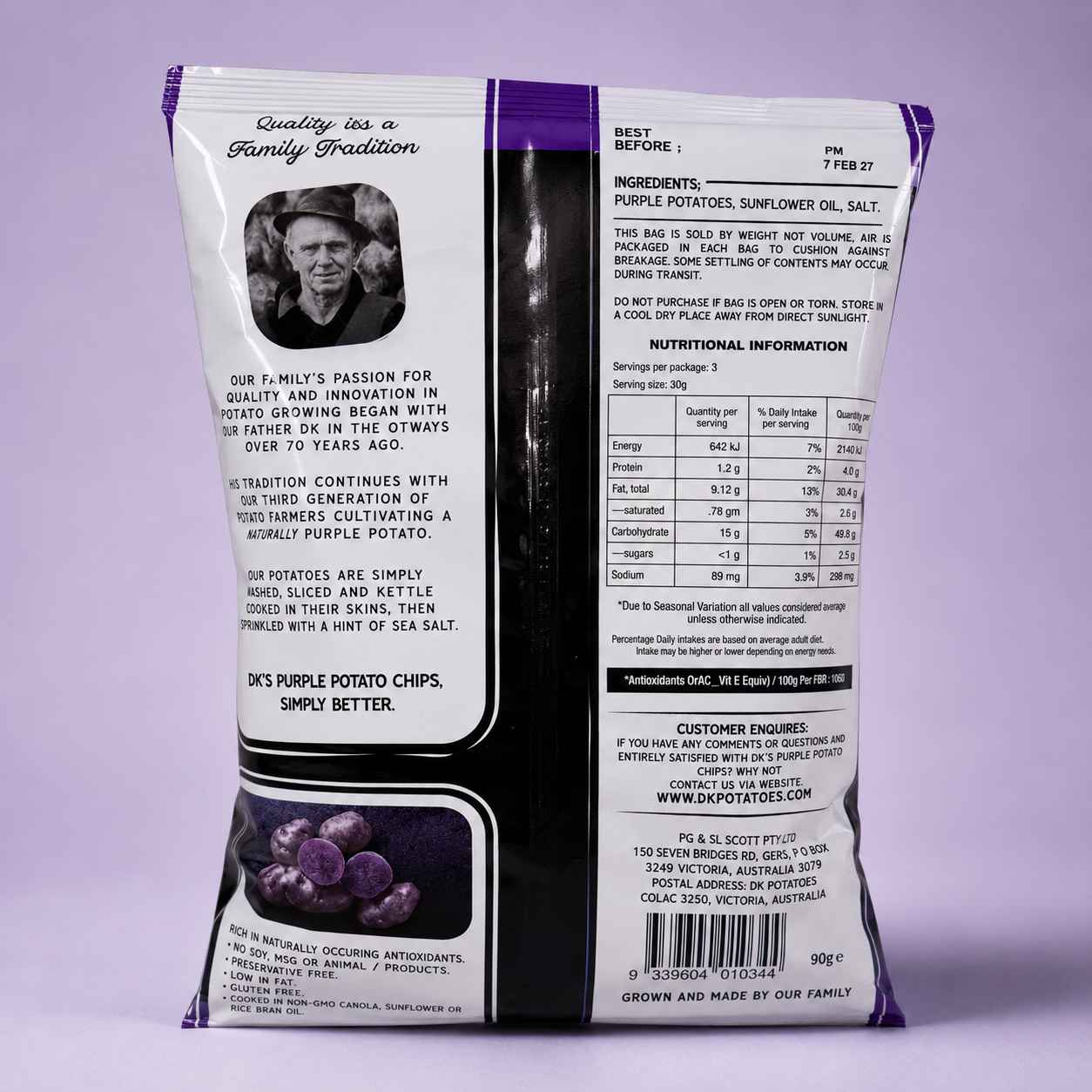DK’s Australian Purple Potato Chips with Sea Salt - 90g